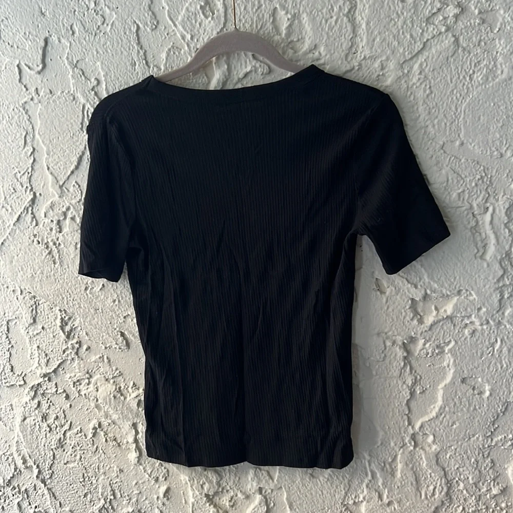 Black Ribbed Tee - Picture 3 of 3